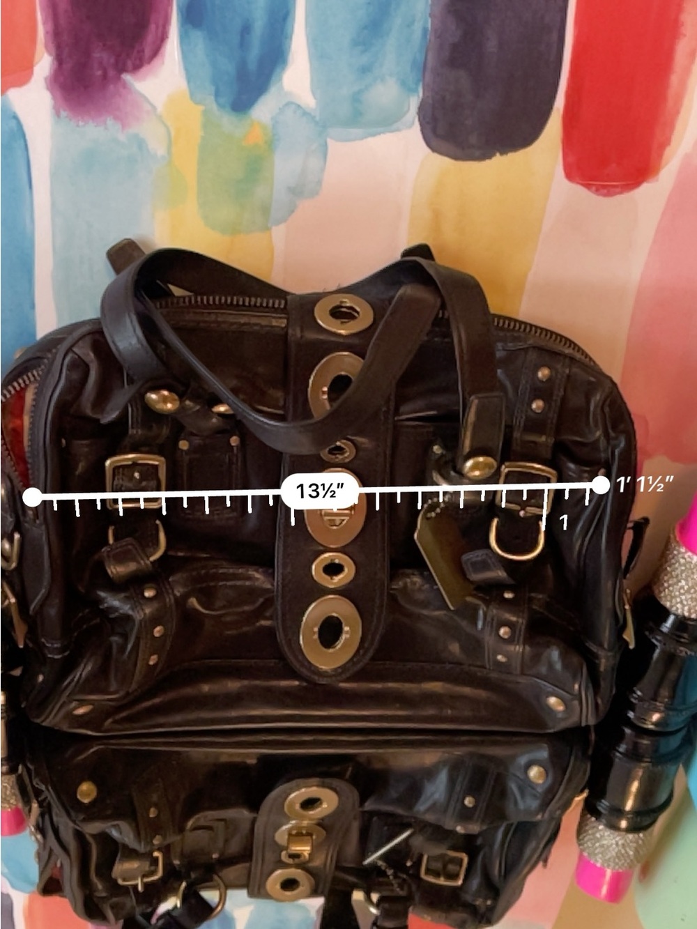 Coach Legacy Leather Lily Satchel in Black with brass hardware - Picture 10 of 11